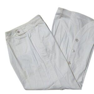 ESCADA White Capri Pants button up lower leg size 42 or US 12 NWOT